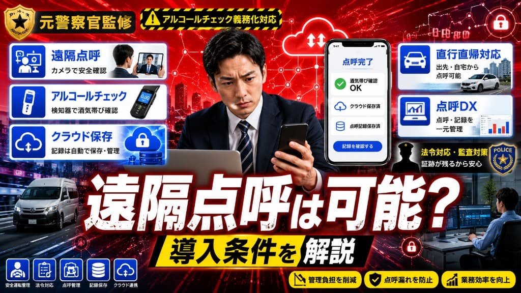 遠隔点呼は可能？導入条件・必要機器・メリットをわかりやすく解説 サムネイル