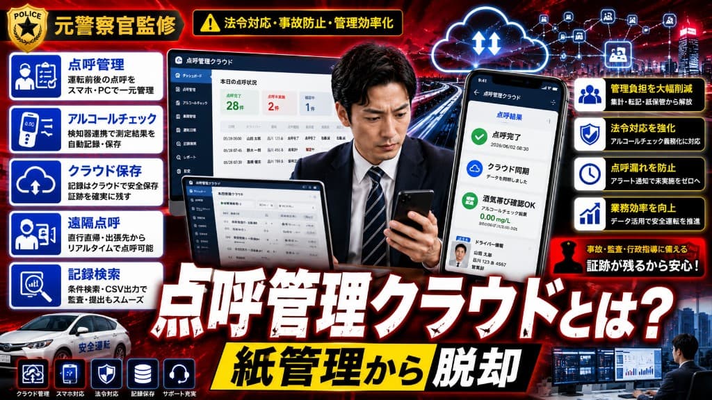 点呼管理クラウドとは？導入メリット・機能・選び方をわかりやすく解説 サムネイル