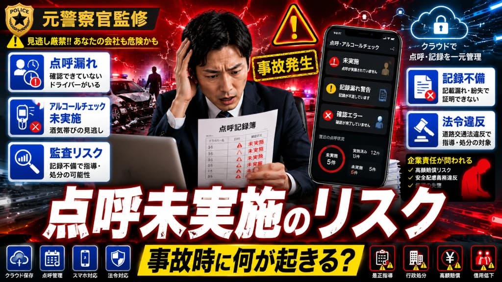 点呼未実施のリスクとは？企業責任・法令違反・事故時の問題を解説 サムネイル