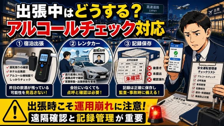 直行直帰時のアルコール確認方法は?法令対応と実務運用のポイントを解説|THROUGH(スルー)安全運転管理クラウド